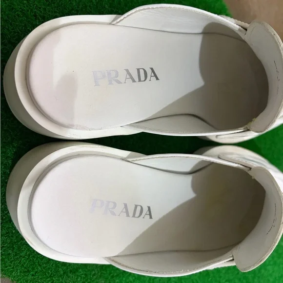 Prada White Slip-On Loafers - Picture 2 of 6